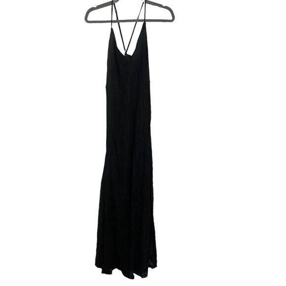 Lulu’s Black Lace Maxi High Side Slit Dress Size Large - Picture 2 of 9